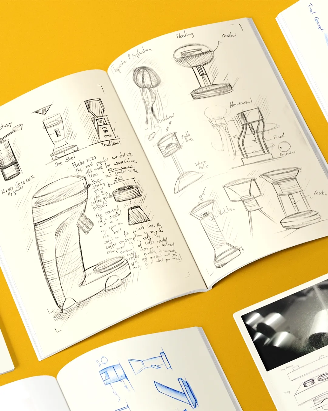 Coffee-Grinder-Sketches Design sketches of coffee grinder for swedish homes