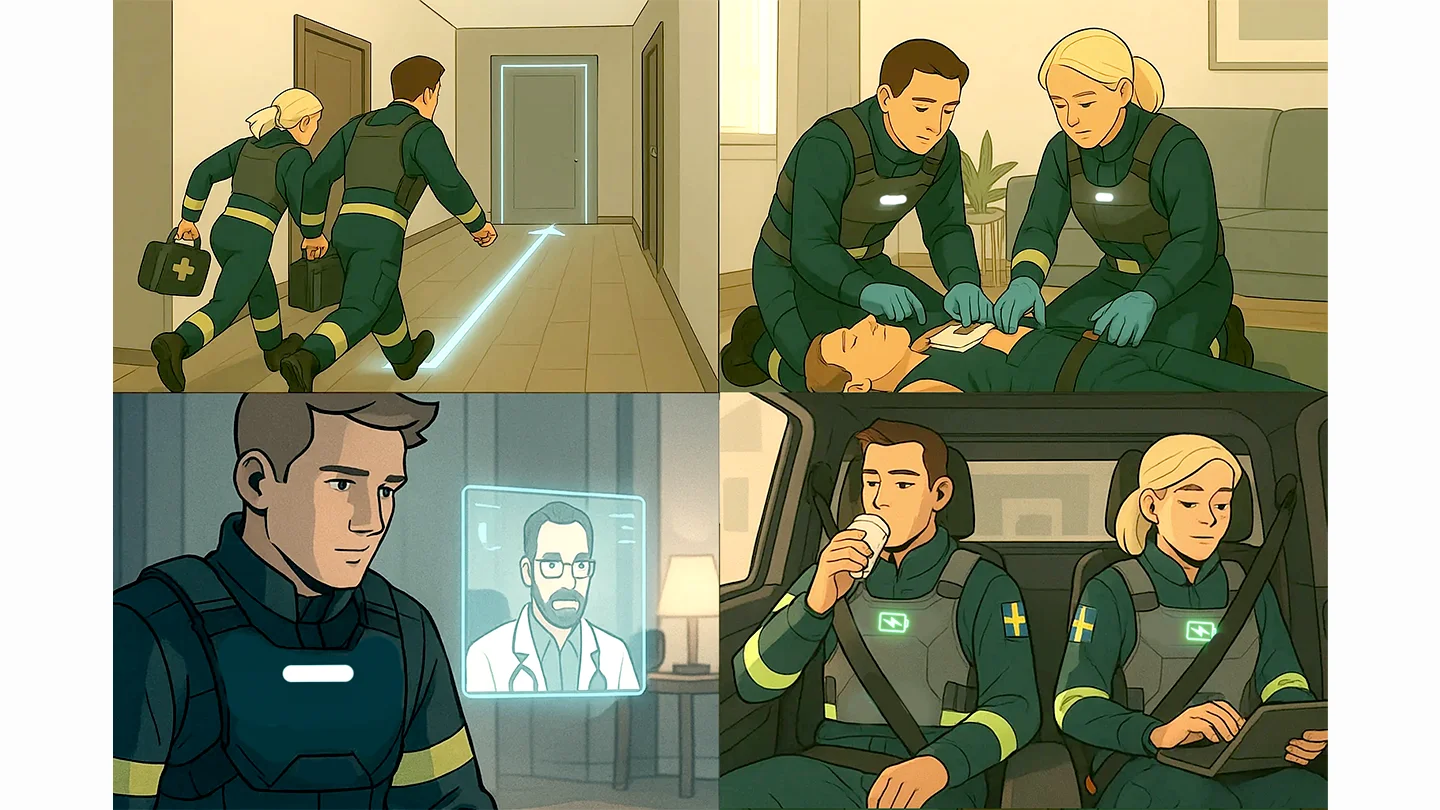 ContextExplainer Storyboard of paramedics wearing a vest