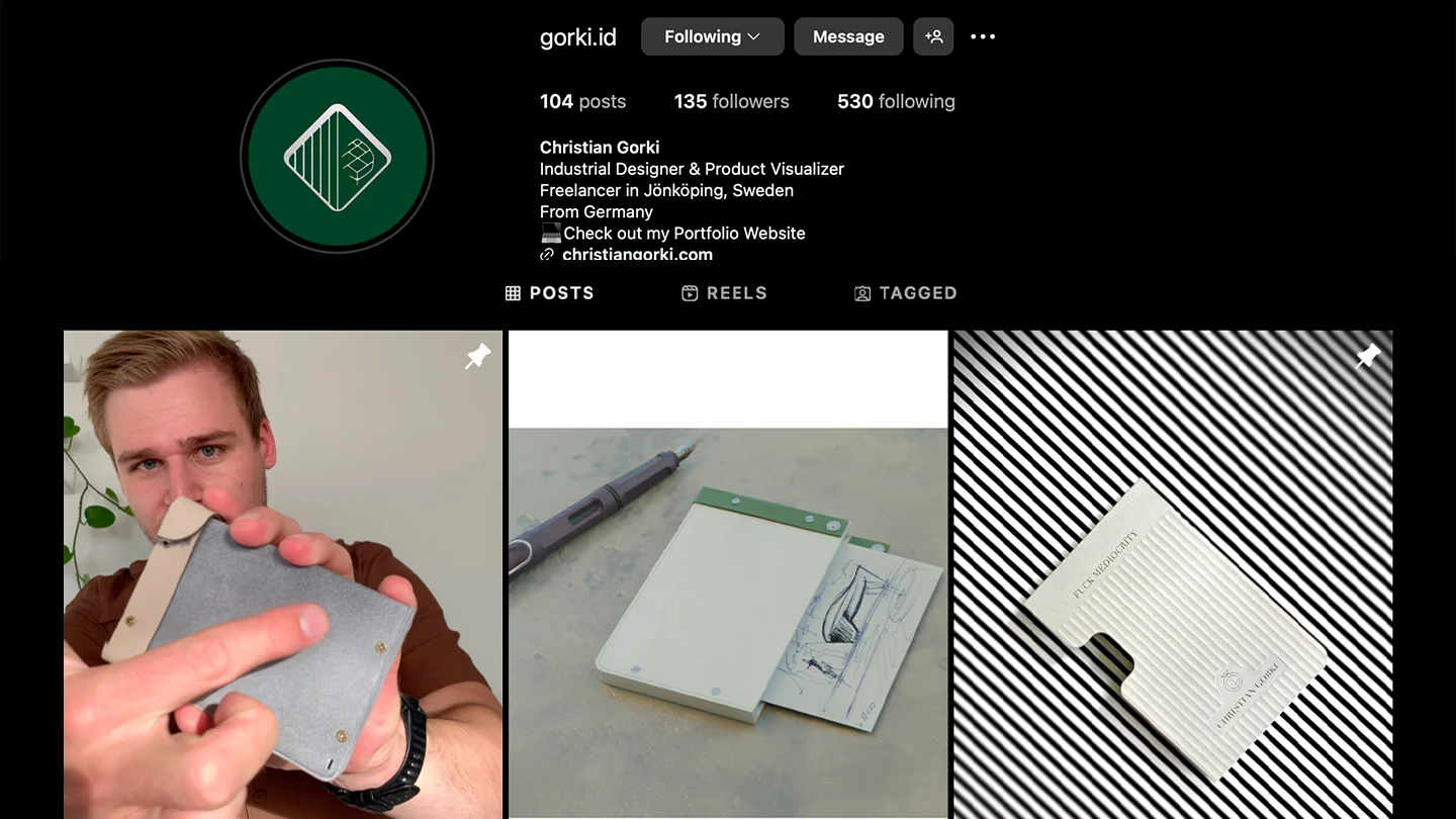 Instagram-Account Industrial design instagram account of Christian Gorki