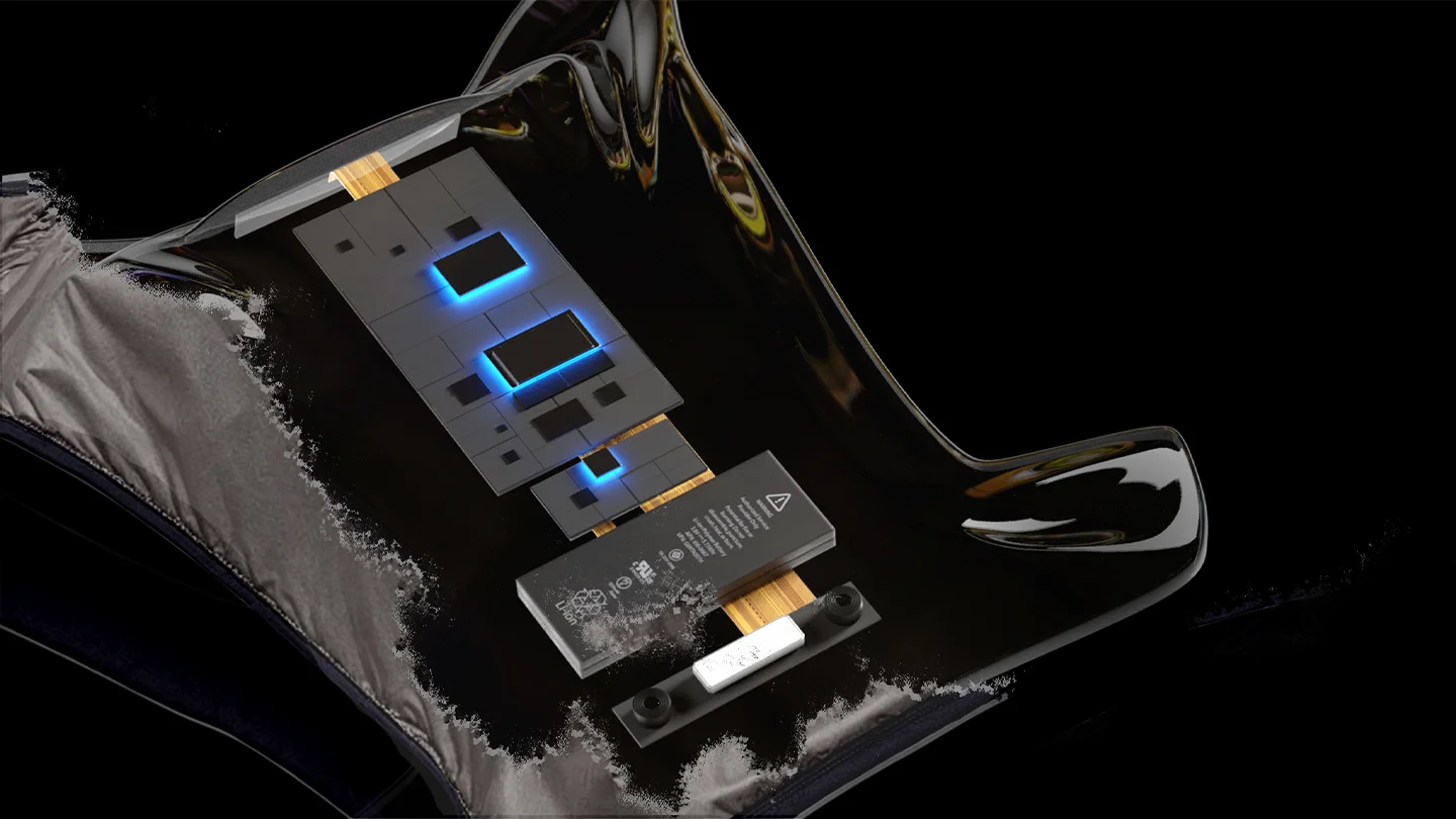 Internal-Components-Vest Rendering of electronics in the inside of the vest designed for repairability